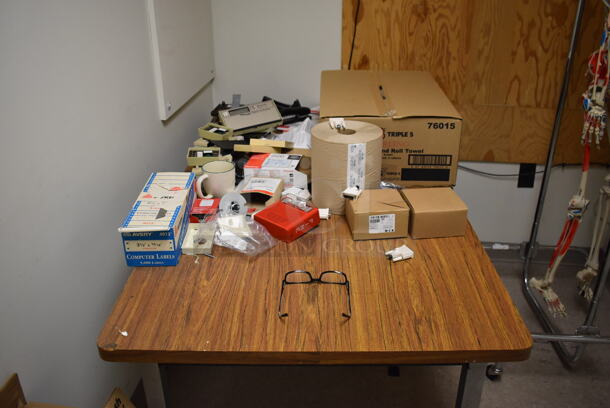 ALL ONE MONEY! Room Lot of Various Items Including Skeleton on Cart and Table. BUYER MUST REMOVE. (Offices - Hallway by Facilities Closet) - Image 3 of 6