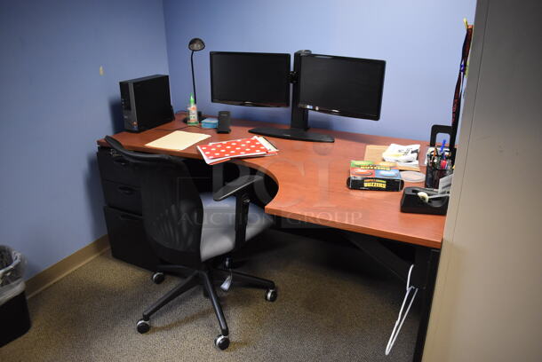 ALL ONE MONEY! Room Lot of Various Items Including 2 Desk, Filing Cabinet, Mini Cooler, and 2 Computer. Does Not Include Personal Effects Like Pictures or Bags. BUYER MUST REMOVE. (Offices - Hallway by Facilities Closet) - Image 5 of 10