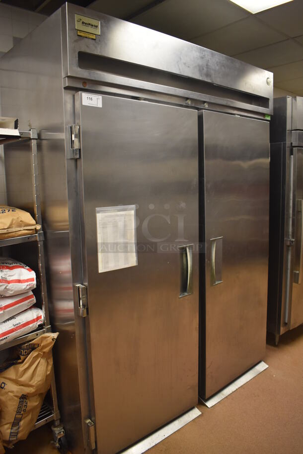 Delfield SRRI2-S Stainless Steel Commercial 2 Door Roll In Rack Cooler w/ Ramps. 115 Volts, 1 Phase. 66x38x89.5. Tested and Working! (Restaurant Kitchen) - Image 3 of 7