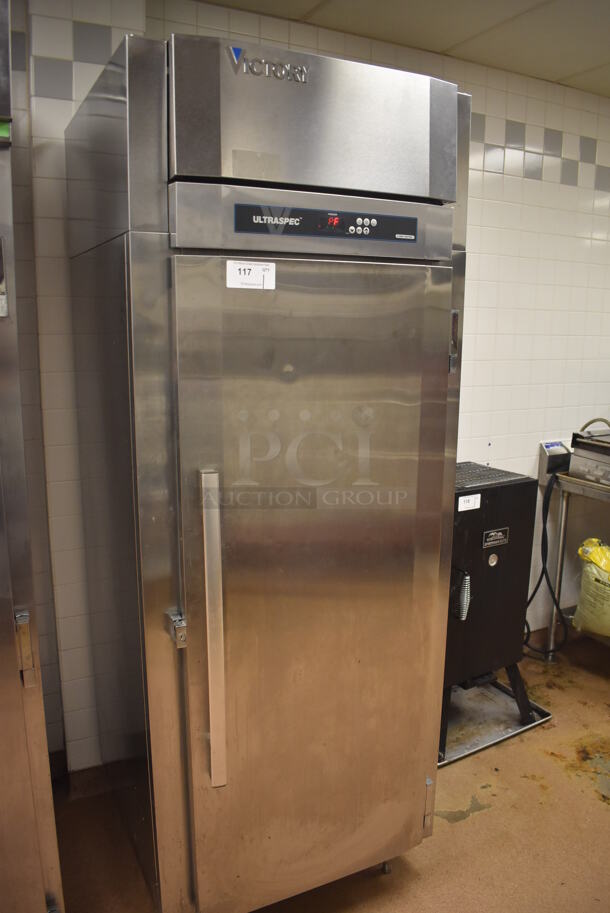 Victory FSA-1D-S1-EW Stainless Steel Commercial Single Door Reach In Cooler w/ Poly Coated Racks. Does Not Include Contents. 115 Volts, 1 Phase. 31.5x35x84. Tested and Working! (Restaurant Kitchen) - Image 2 of 6