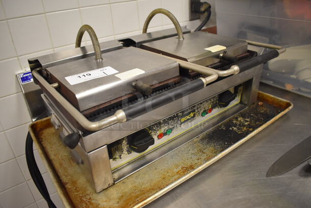 Equipex Sodir Stainless Steel Commercial Countertop Double Panini Press. 24x19x9. Tested and Working! (Restaurant Kitchen) - Image 2 of 7