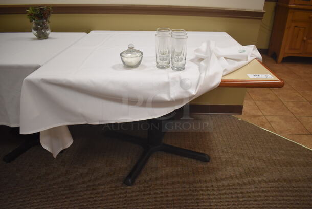 2 Various Dining Tables on Black Metal Table Base. Does Not Include Contents. 42x42x29, 30x30x29. 2 Times Your Bid! (Dining Room) - Image 2 of 4
