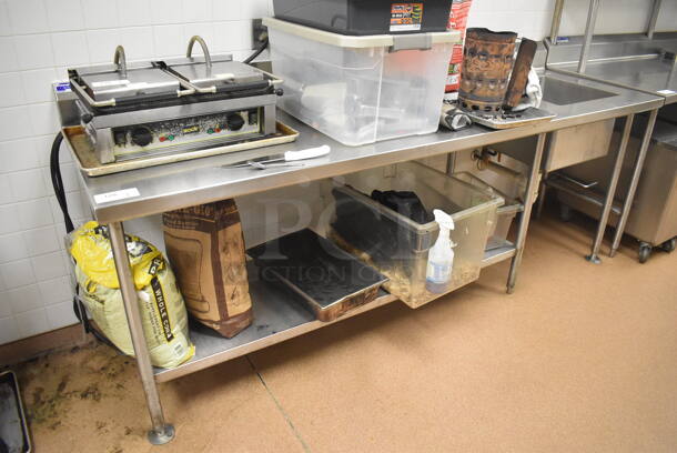 Stainless Steel Table w/ Sink Bay, Back Splash, Faucet, Handles and Under Shelf. BUYER MUST REMOVE. 96x30x42. Bay 18x18x12. (Restaurant Kitchen) - Image 5 of 5