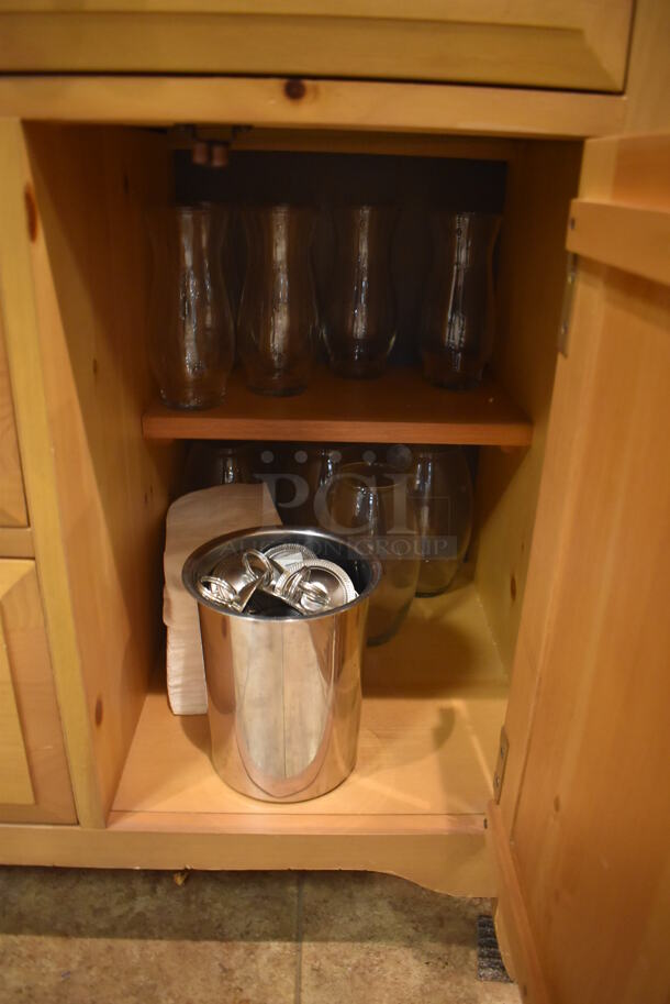 Wooden China Cabinet w/ 4 Drawers and 5 Doors. Does Not Include Contents. 51x18x83. (Dining Room) - Image 7 of 11