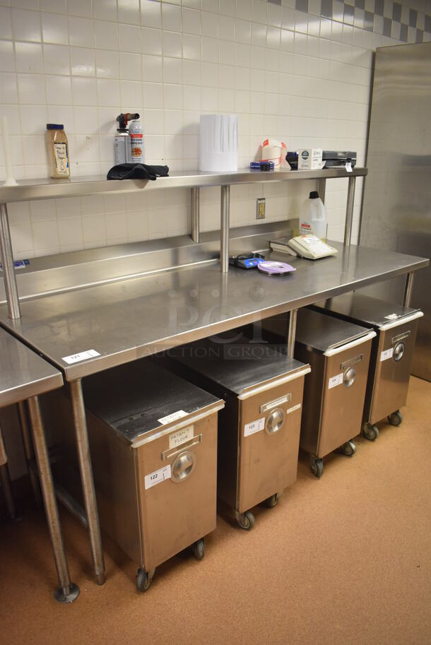 Stainless Steel Table w/ Over Shelf and Back Splash. 84x30x54.5 (Restaurant Kitchen)