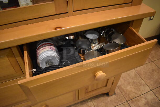 Wooden China Cabinet w/ 4 Drawers and 5 Doors. Does Not Include Contents. 51x18x83. (Dining Room) - Image 10 of 11