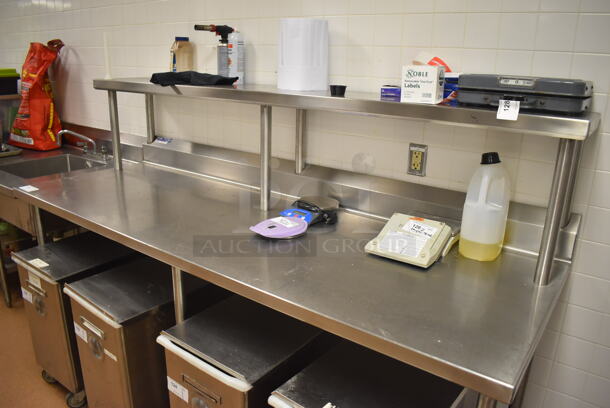 Stainless Steel Table w/ Over Shelf and Back Splash. 84x30x54.5 (Restaurant Kitchen) - Image 4 of 4