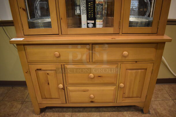 Wooden China Cabinet w/ 4 Drawers and 5 Doors. Does Not Include Contents. 51x18x83. (Dining Room) - Image 11 of 11