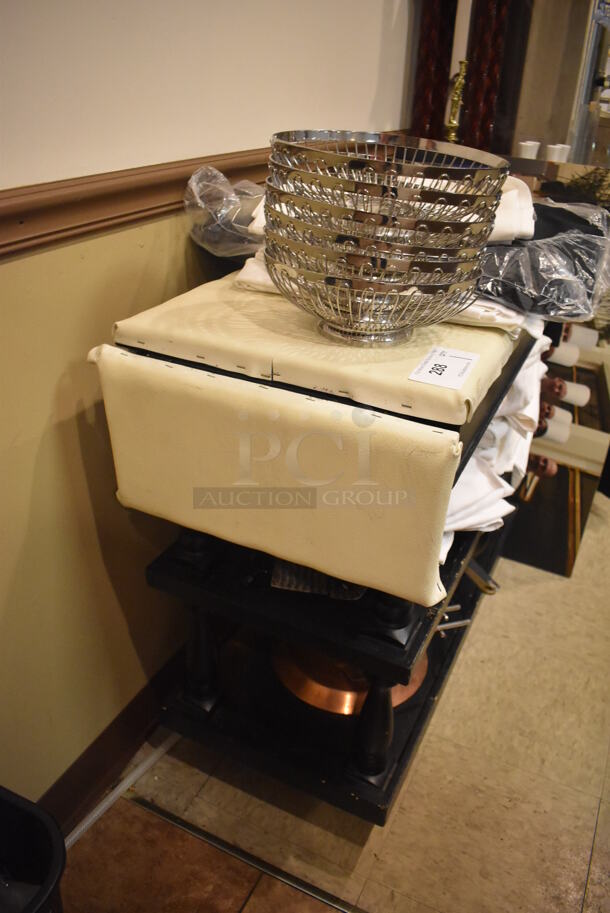 Black Wood Pattern 3 Tier Counter. Does Not Include Contents. 38x17x31. (Dining Room) - Image 3 of 3