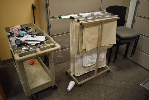 ALL ONE MONEY! Room Lot of Various Items Including Filing Cabinet, Shelving Unit, Table, Chair, Cart, Broken Mixers and Contents. Does Not Include Christmas Decorations!! BUYER MUST REMOVE. (Offices - Hallway by Facilities Closet) - Image 11 of 12
