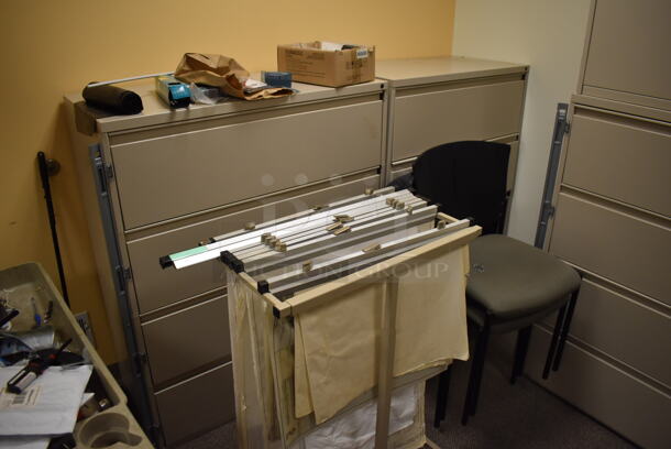 ALL ONE MONEY! Room Lot of Various Items Including Filing Cabinet, Shelving Unit, Table, Chair, Cart, Broken Mixers and Contents. Does Not Include Christmas Decorations!! BUYER MUST REMOVE. (Offices - Hallway by Facilities Closet) - Image 12 of 12