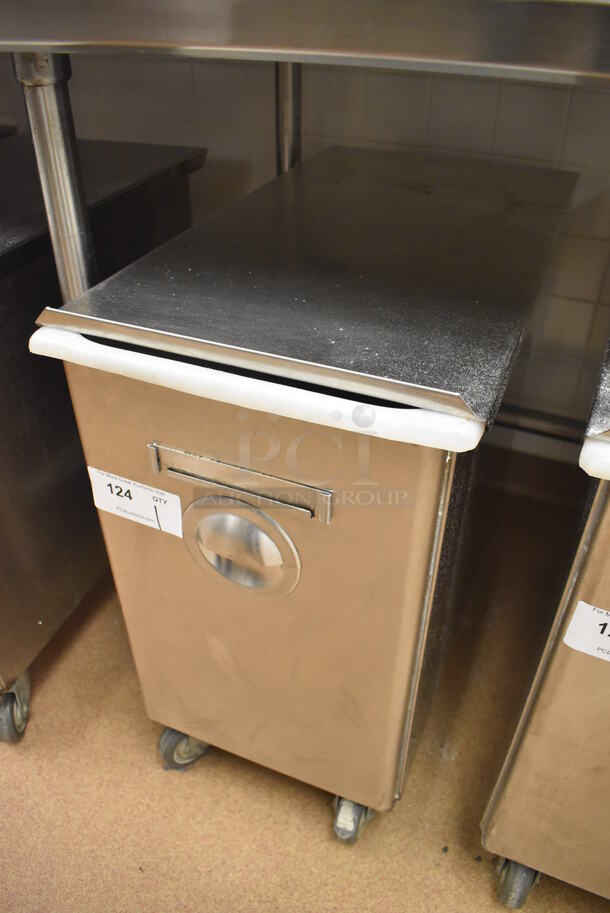 Win-holt Stainless Steel Commercial Ingredient Bin w/ Lid on Commercial Casters. 15.5x27.5x27.5. (Restaurant Kitchen) - Image 3 of 4