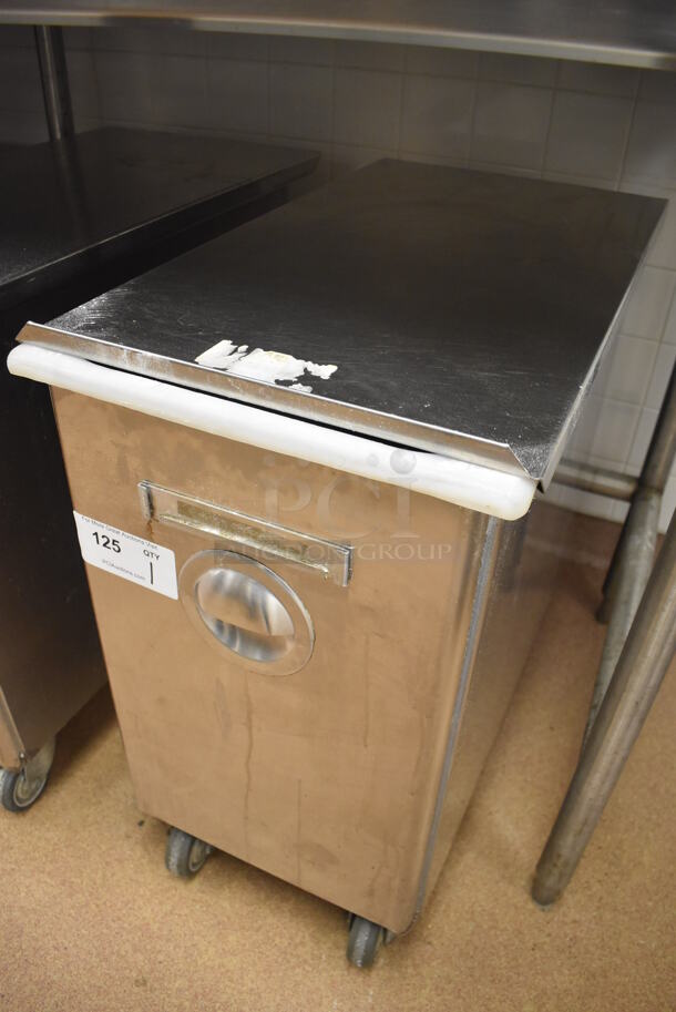 Win-holt Stainless Steel Commercial Ingredient Bin w/ Lid on Commercial Casters. 15.5x27.5x27.5. (Restaurant Kitchen) - Image 3 of 4