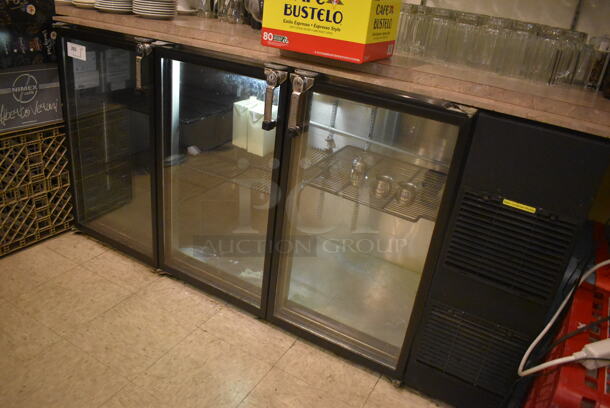 Glastender ND72-R1-GN(LLR) Metal Commercial 3 Door Back Bar Cooler Merchandiser. 115 Volts, 1 Phase. 72x25x35. Tested and Working! (Dining Room) - Image 3 of 8
