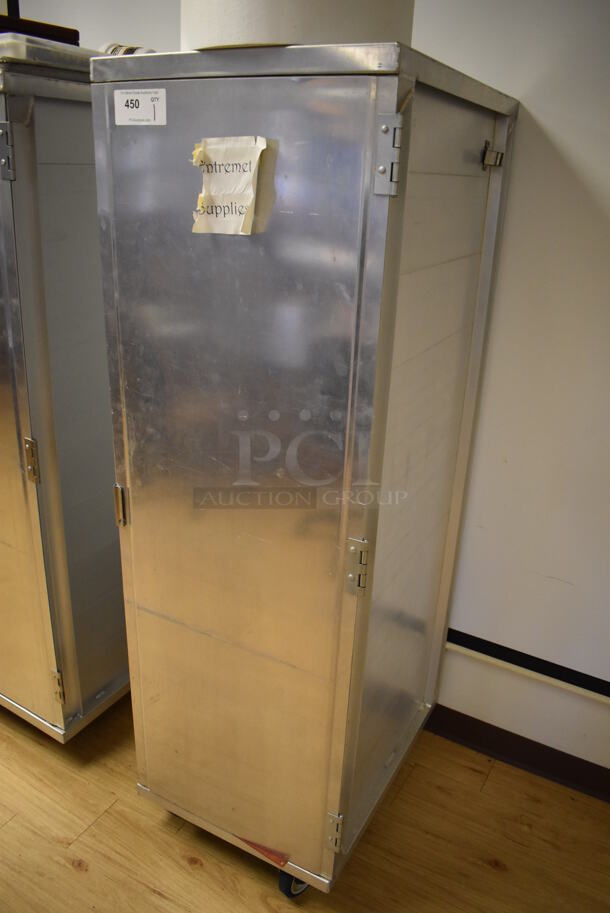 Metal Commercial Enclosed Pan Transport Rack w/ Contents on Commercial Casters. 20.5x28x66. (Computer Demo Lab 2) - Image 2 of 5