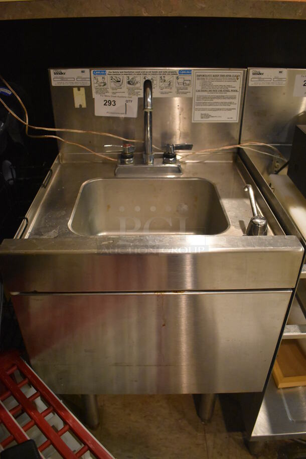 Glastender DBSA-18 Stainless Steel Commercial Single Bay Sink w/ Faucet and Handles. BUYER MUST REMOVE. 18x19x36. (Dining Room) - Image 1 of 5