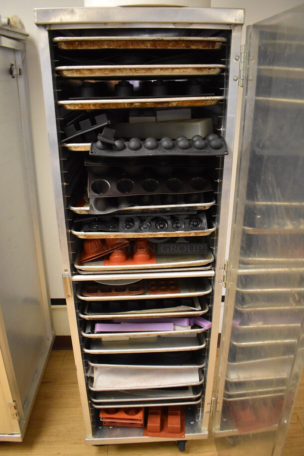 Metal Commercial Enclosed Pan Transport Rack w/ Contents on Commercial Casters. 20.5x28x66. (Computer Demo Lab 2) - Image 3 of 5