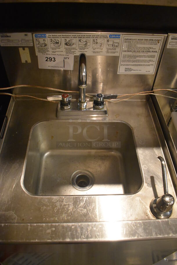 Glastender DBSA-18 Stainless Steel Commercial Single Bay Sink w/ Faucet and Handles. BUYER MUST REMOVE. 18x19x36. (Dining Room) - Image 3 of 5