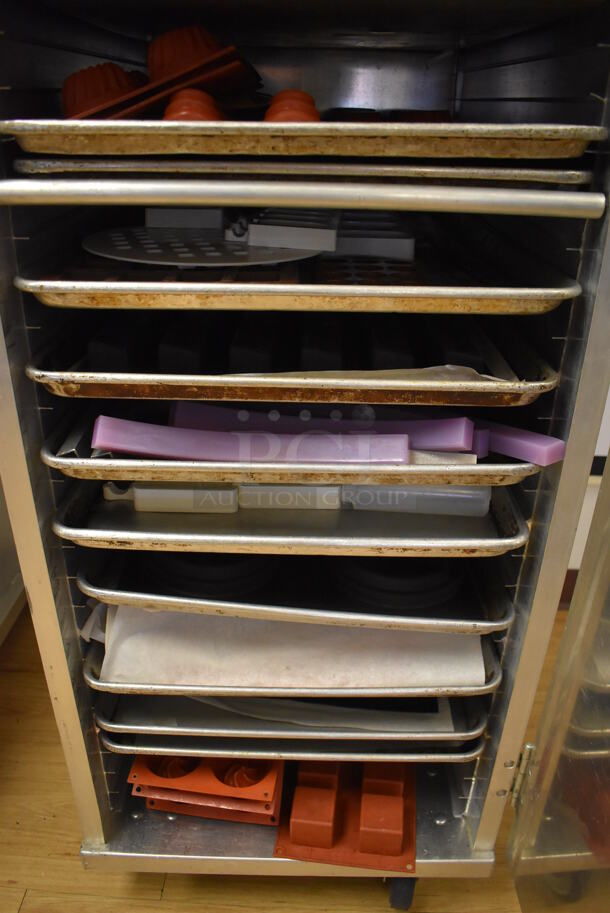 Metal Commercial Enclosed Pan Transport Rack w/ Contents on Commercial Casters. 20.5x28x66. (Computer Demo Lab 2) - Image 5 of 5