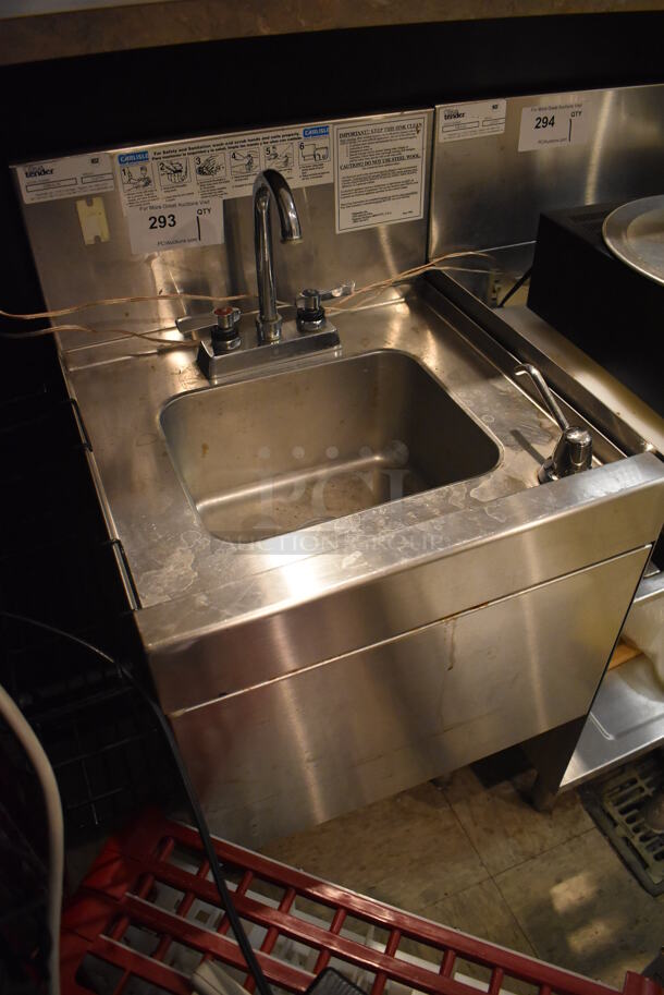 Glastender DBSA-18 Stainless Steel Commercial Single Bay Sink w/ Faucet and Handles. BUYER MUST REMOVE. 18x19x36. (Dining Room) - Image 5 of 5