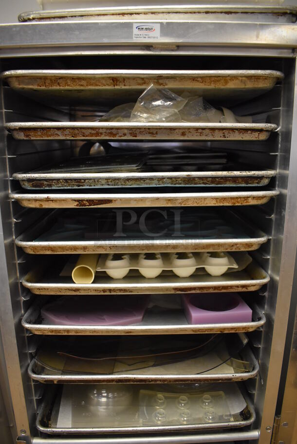 Metal Commercial Enclosed Pan Transport Rack w/ Contents on Commercial Casters. 20.5x28x66. (Computer Demo Lab 2) - Image 4 of 5