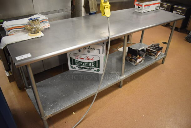 Stainless Steel Table w/ Metal Under Shelf. Does Not Include Contents. 96x30x36. (Restaurant Kitchen)