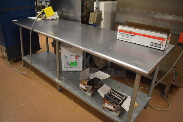 Stainless Steel Table w/ Metal Under Shelf. Does Not Include Contents. 96x30x36. (Restaurant Kitchen) - Image 2 of 2