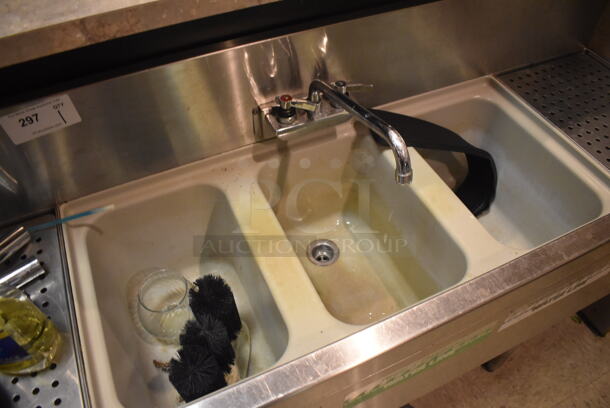 Glastender TSA-60 Stainless Steel Commercial 3 Bay Sink w/ Dual Drain Boards, Faucet and Handles. BUYER MUST REMOVE. 60x19x36. (Dining Room) - Image 7 of 7
