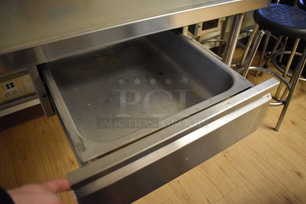 Eagle YT3072-1905-00 Stainless Steel Table w/ Back Splash and 2 Drawers on Commercial Casters. Does Not Include Contents. 72x30x39. (Computer Demo Lab 2) - Image 4 of 6