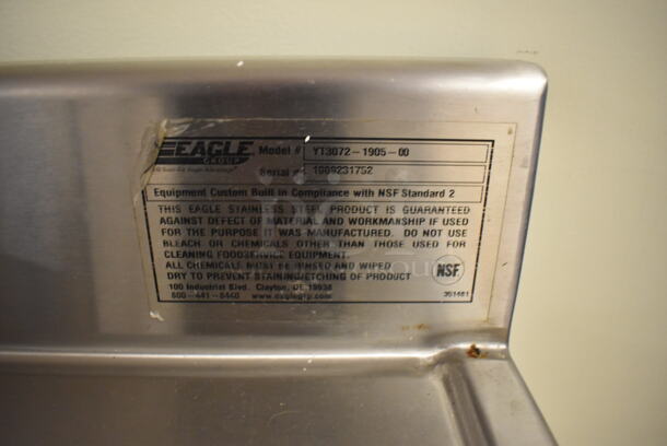 Eagle YT3072-1905-00 Stainless Steel Table w/ Back Splash and 2 Drawers on Commercial Casters. Does Not Include Contents. 72x30x39. (Computer Demo Lab 2) - Image 5 of 6