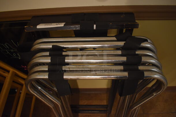 4 Various Serving Tray Stands; 3 Metal and 1 Wood Pattern. Includes 20x16x31. 4 Times Your Bid! (Dining Room) - Image 4 of 5
