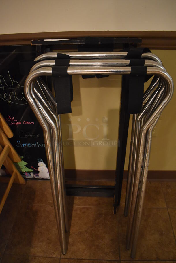 4 Various Serving Tray Stands; 3 Metal and 1 Wood Pattern. Includes 20x16x31. 4 Times Your Bid! (Dining Room) - Image 5 of 5