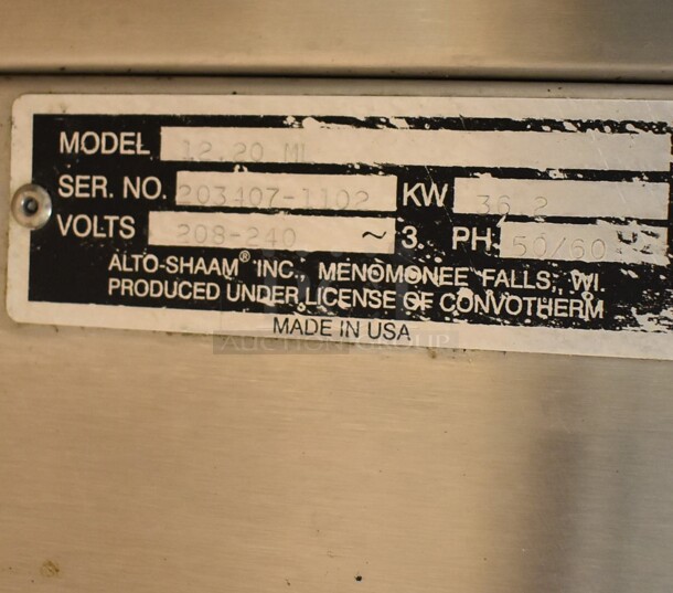 Alto Shaam 12.20 ML Stainless Steel Commercial Electric Powered Roll In Rack Combi Convection Oven w/ Rack. 208-240 Volts, 3 Phase. 43.5x48.5x54.5. Tested and Working! (Restaurant Kitchen) - Image 5 of 6