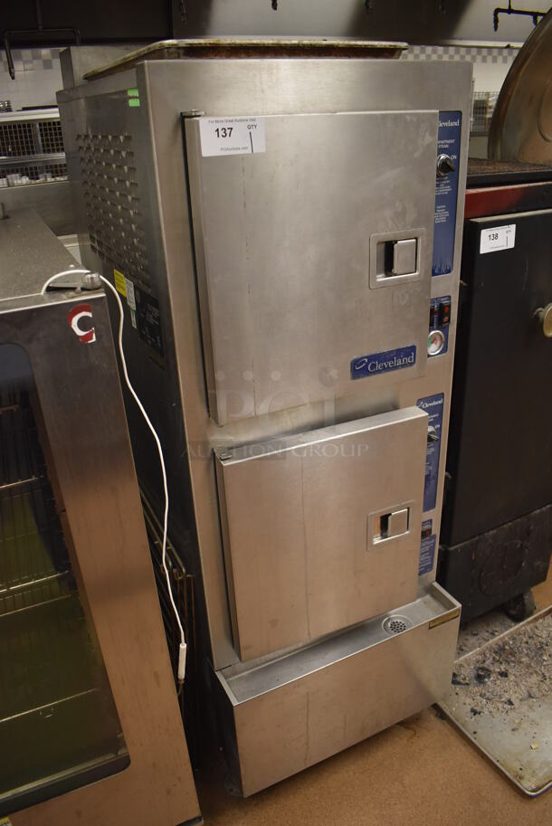 Cleveland Stainless Steel Commercial 2 Deck Steam Cabinet. 24x37.5x65.5. Tested and Working! (Restaurant Kitchen) - Image 2 of 9