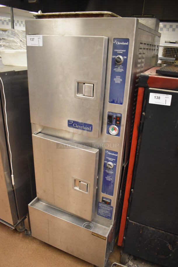 Cleveland Stainless Steel Commercial 2 Deck Steam Cabinet. 24x37.5x65.5. Tested and Working! (Restaurant Kitchen) - Image 3 of 9
