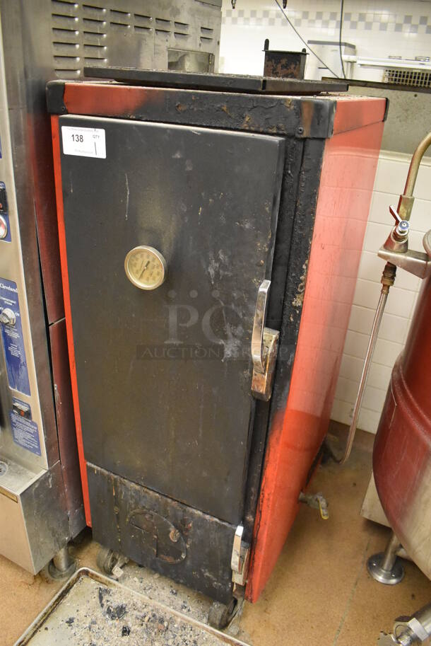 Metal Commercial Gas Powered Single Door Smoker on Commercial Casters. BUYER MUST REMOVE. 22x30x56. Tested and Working! (Restaurant Kitchen) - Image 2 of 6