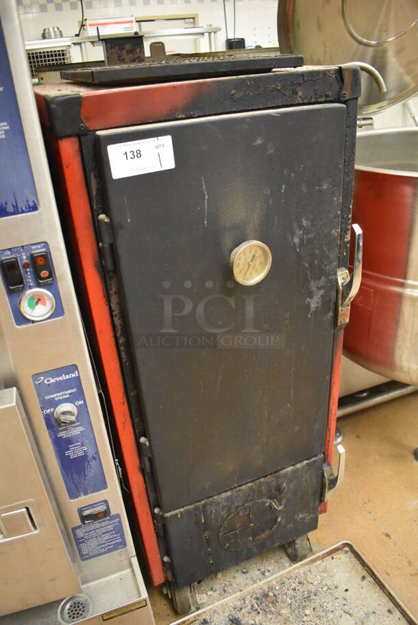 Metal Commercial Gas Powered Single Door Smoker on Commercial Casters. BUYER MUST REMOVE. 22x30x56. Tested and Working! (Restaurant Kitchen) - Image 3 of 6