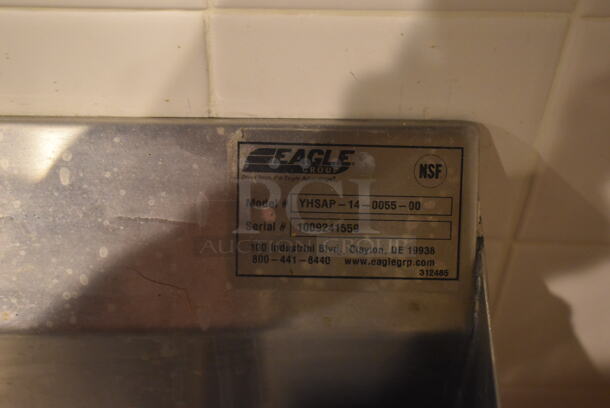 Eagle YHSAP-14-0055-00 Stainless Steel Commercial Single Bay Wall Mount Sink w/ Faucet and Pedals. BUYER MUST REMOVE. 22x24x25. (Demo Kitchen) - Image 4 of 5