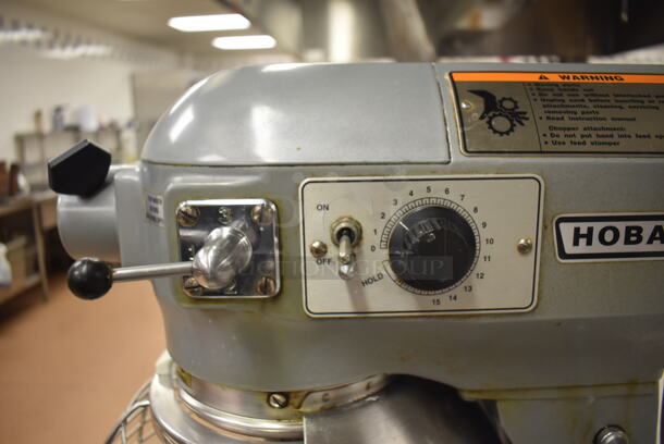Hobart A200 Metal Commercial Countertop 20 Quart Planetary Dough Mixer w/ 2 Metal Mixing Bowls, Bowl Guard and Paddle Attachment on Stainless Steel Equipment Stand on Commercial Casters. 115 Volts, 1 Phase. 16x23x30, 24x30x29. Tested and Working! Metal Commercial Gas Powered Single Door Smoker on Commercial Casters. BUYER MUST REMOVE. 22x30x56. Tested and Working! (Restaurant Kitchen) - Image 3 of 8