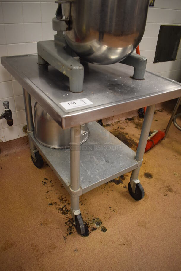 Hobart A200 Metal Commercial Countertop 20 Quart Planetary Dough Mixer w/ 2 Metal Mixing Bowls, Bowl Guard and Paddle Attachment on Stainless Steel Equipment Stand on Commercial Casters. 115 Volts, 1 Phase. 16x23x30, 24x30x29. Tested and Working! Metal Commercial Gas Powered Single Door Smoker on Commercial Casters. BUYER MUST REMOVE. 22x30x56. Tested and Working! (Restaurant Kitchen) - Image 6 of 8