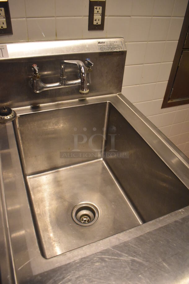 Eagle YCBH2472-0004-00 Stainless Steel Commercial Single Bay Sink w/ Back Splash and 4 Doors. BUYER MUST REMOVE. 24x72x44.5. (Demo Kitchen) - Image 6 of 7