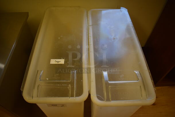 2 White Poly Ingredient Bins on Commercial Casters. 13x29.5x28. 2 Times Your Bid! (Computer Demo Lab 2) - Image 2 of 3