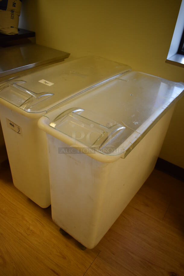 2 White Poly Ingredient Bins on Commercial Casters. 13x29.5x28. 2 Times Your Bid! (Computer Demo Lab 2) - Image 3 of 3