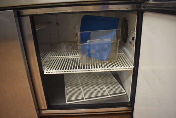 True TWT-93 Stainless Steel Commercial 3 Door Work Top Cooler on Commercial Casters. 115 Volts, 1 Phase. 93.5x32.5x39. Tested and Working! (Restaurant Kitchen) - Image 3 of 6