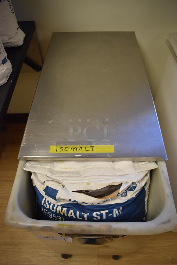 Win-holt Stainless Steel Commercial Ingredient Bin w/ Lid on Commercial Casters. 15.5x27.5x27.5. (Computer Demo Lab 2) - Image 3 of 4