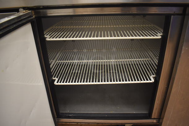 True TWT-93 Stainless Steel Commercial 3 Door Work Top Cooler on Commercial Casters. 115 Volts, 1 Phase. 93.5x32.5x39. Tested and Working! (Restaurant Kitchen) - Image 4 of 6