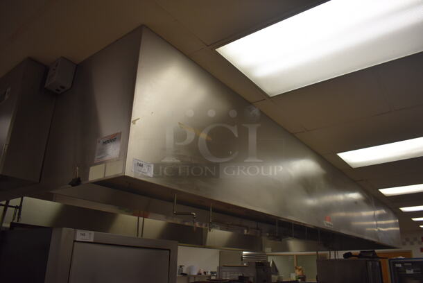 LATE MODEL! 21' Vent Master Stainless Steel Commercial Grease Hood w/ 3 Ansul Fire Suppression Boxes. BUYER MUST REMOVE. 256x120x26. (Restaurant Kitchen) - Image 3 of 11