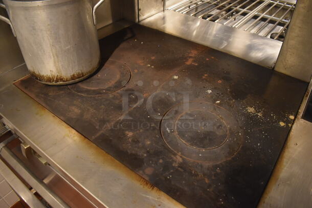 Viking Stainless Steel Commercial Gas Powered Prep Station w/ 4 Burner Charbroiler Style Grill, Oven, 2 Single Induction Burners, 2 Burner Hot Plate Grill, Convection Oven, Salamander Cheese Melter and Waring Mixer. BUYER MUST REMOVE. 87x65x74. Tested and Working! (Demo Kitchen) - Image 6 of 12