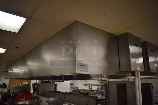 LATE MODEL! 21' Vent Master Stainless Steel Commercial Grease Hood w/ 3 Ansul Fire Suppression Boxes. BUYER MUST REMOVE. 256x120x26. (Restaurant Kitchen) - Image 10 of 11