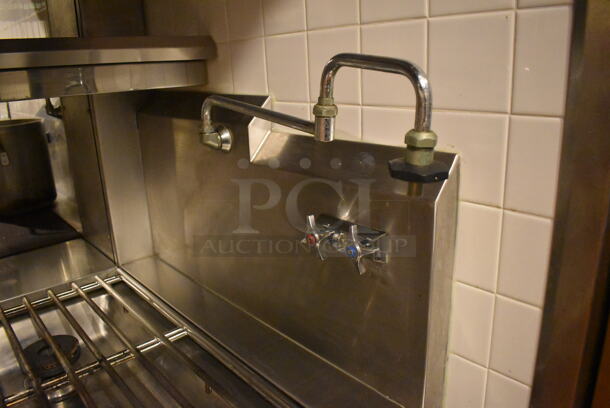 Viking Stainless Steel Commercial Gas Powered Prep Station w/ 4 Burner Charbroiler Style Grill, Oven, 2 Single Induction Burners, 2 Burner Hot Plate Grill, Convection Oven, Salamander Cheese Melter and Waring Mixer. BUYER MUST REMOVE. 87x65x74. Tested and Working! (Demo Kitchen) - Image 11 of 12